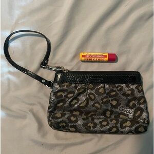 Leopard coach wristlet